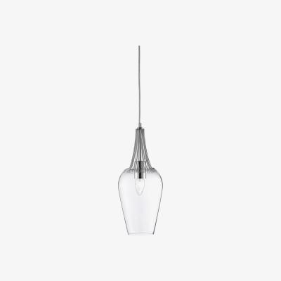 Pagazzi Whisk Polished Chrome and Glass Pendant Ceiling Light