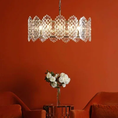 Pagazzi Porthos Antique Brass & Crystal Ceiling Pendant