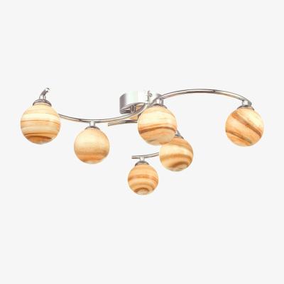 Pagazzi Atiya 6 Light Semi Flush Polished Chrome/Glass Ceiling Light