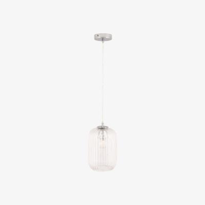 Pagazzi Alessia Ribbed Glass & Silver Ceiling Pendant