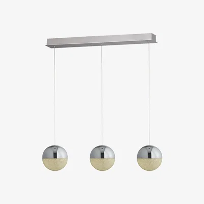 Pagazzi Annika 3 Light Polished Chrome LED Pendant Bar
