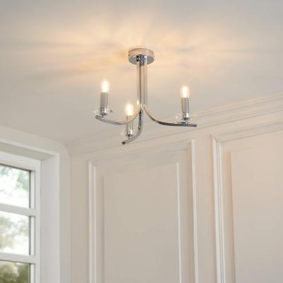 Pagazzi Morden Satin Nickel Semi-Flush Ceiling Light