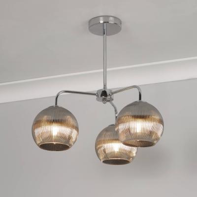 Pagazzi Hamblin 3 Light Chrome and Smoked Glass Semi-Flush Ceiling Light