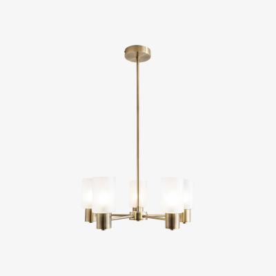 Pagazzi Maya 5-Light Antique Brass Semi-Flush Ceiling Light