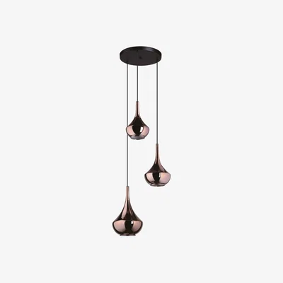 Pagazzi Almoster 3 Light Copper Multidrop Ceiling Pendant