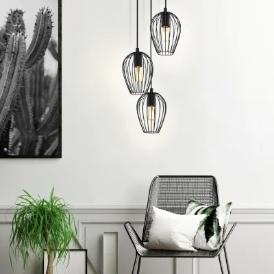 Pagazzi Newtown 3-Light Black Round Ceiling Pendant