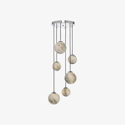 Pagazzi Mikara 6 Light Ceiling Light Marble Effect