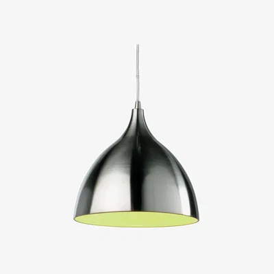 Pagazzi CafÃ© Brushed Steel and Green Pendant Ceiling Light