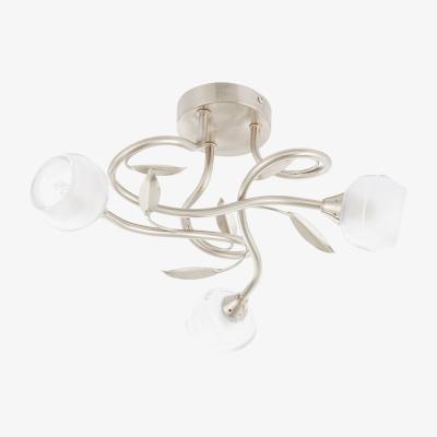 Pagazzi Maywood 3 Light Semi Flush Ceiling Light Satin Nickel