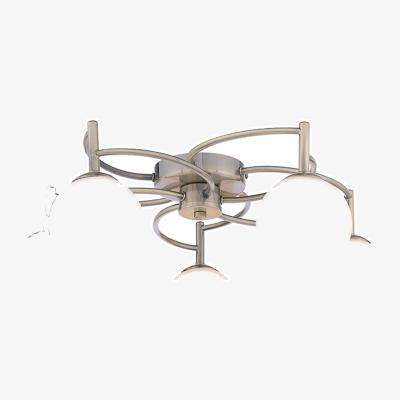 Pagazzi Rosa 5-Light Antique Brass Semi-Flush Ceiling Light
