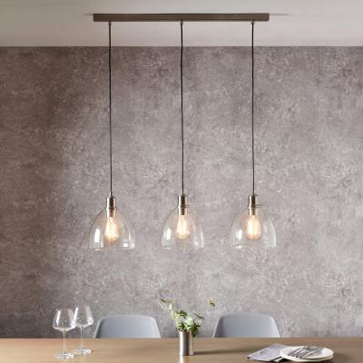 Pagazzi Jacob 3 Light Nickle and Glass Pendant Bar