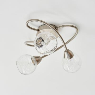 Pagazzi Callen Satin Nickel 3 Light Flush Ceiling Light