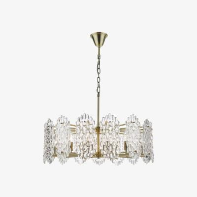 Pagazzi Porthos Antique Brass &amp; Crystal Ceiling Pendant