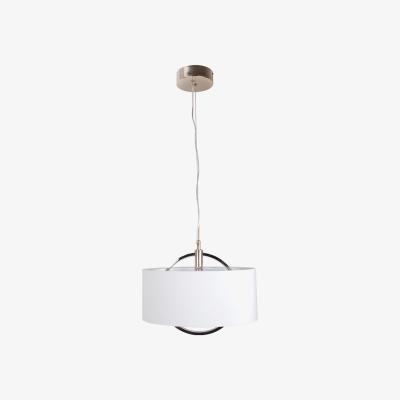 Pagazzi Lodato LED Warm White Polished Nickel Pendant Ceiling Light with White Velour Shade