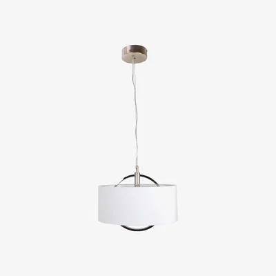 Pagazzi Lodato LED Warm White Polished Nickel Pendant Ceiling Light with White Velour Shade