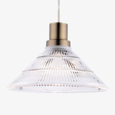 Pagazzi Pasco Antique Brass &amp; Black Pendant Shade