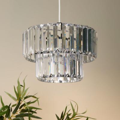 Pagazzi Lombard 2 Tier Clear Chrome Ceiling Pendant Shade