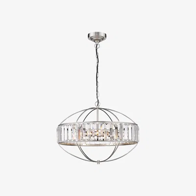 Pagazzi Loriana 4 Light Satin Nickel and Crystal Ceiling Light