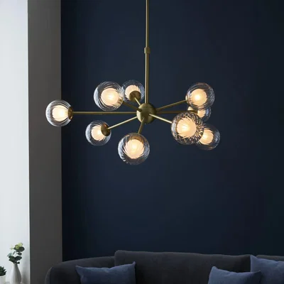 Pagazzi Udo 9 Light sating Brass Ceiling Pendant