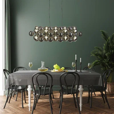 Pagazzi Berry 25 Light Chrome and Smoked Glass Linear Ceiling Pendant