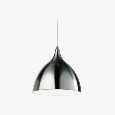 Pagazzi CafÃ© 1 Light Brushed Steel and White Pendant Ceilling Light
