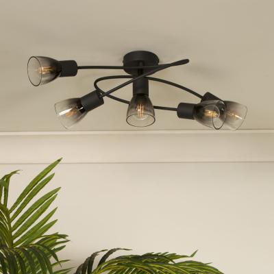 Pagazzi Glenview 5 Light Black Flush Ceiling Light