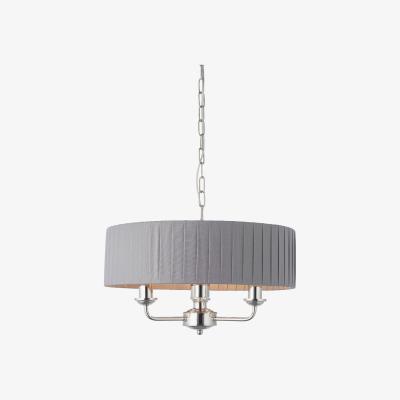 Pagazzi Highclere 3 Light Nickel & Charcoal Pleated Ceiling Pendant