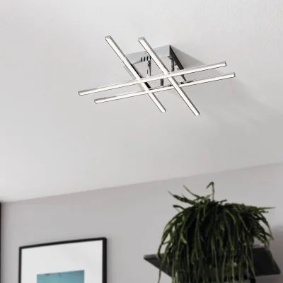 Pagazzi Lasana 4-Light Silver LED Flush Ceiling Light