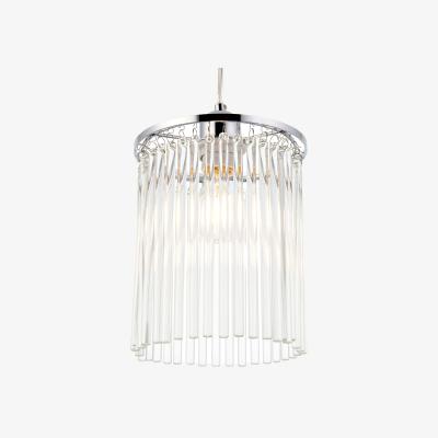 Pagazzi Brya 18cm Polished Chrome and Clear Glass Cylindrical Ceiling Light Shade