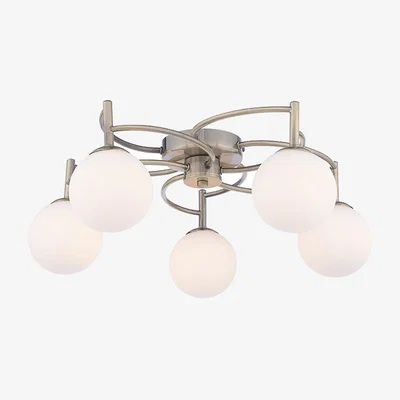Pagazzi Rosa 5-Light Antique Brass Semi-Flush Ceiling Light