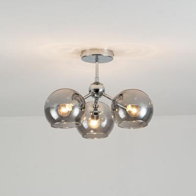 Pagazzi Nia Chrome Smoke 3-Light Semi-Flush Ceiling Light