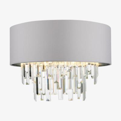 Pagazzi Halle Grey & Crystal Flush Ceiling Light