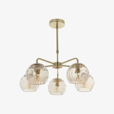 Pagazzi Dimple 5 Light Satin Brass Ceiling Pendant