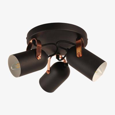 Pagazzi Letto Black and Copper 3 Light Ceiling Spotlight Plate