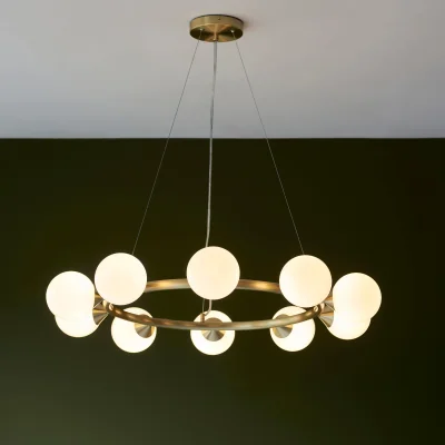 Pagazzi Ring 10 Light Pendant Satin Brass
