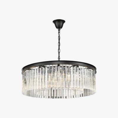 Pagazzi Fogilo 10 Light Black & Crystal Ceiling Pendant