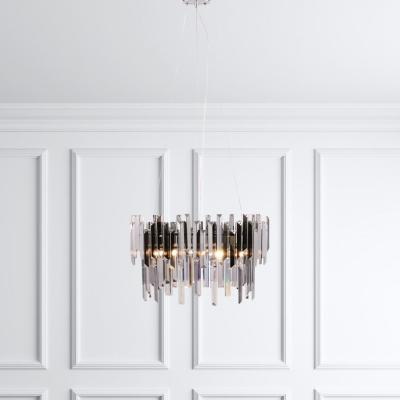 Pagazzi Onega 3-Light Chrome Smoked Glass Pendant Ceiling Light