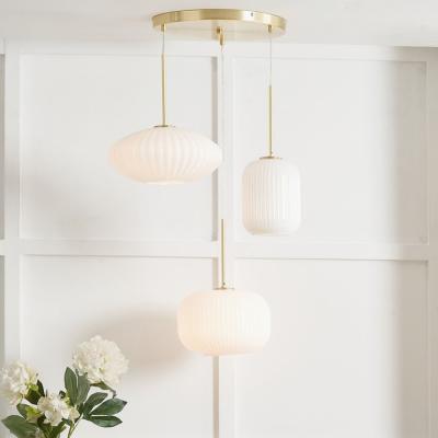 Pagazzi Alexa 3 Light White and Gold Pendant Ceiling Light