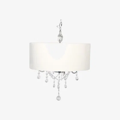 Pagazzi Patsy Shaded Chandelier 3 Light Chrome Ceiling Light with Cream Shade