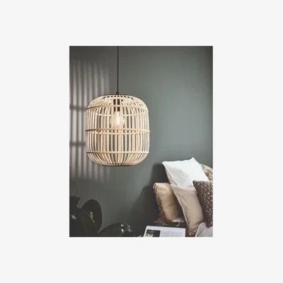 Pagazzi Bordesley 1 Light Natural and Black Caged Ceiling Light
