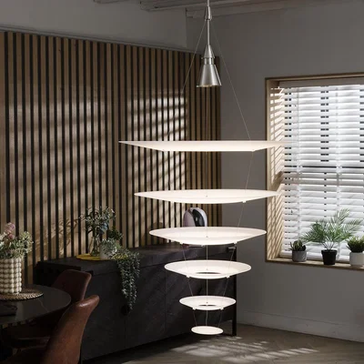 Quatropi Ultra-Modern White Tiered Ring Chandelier Ceiling Light Pendant 68cm