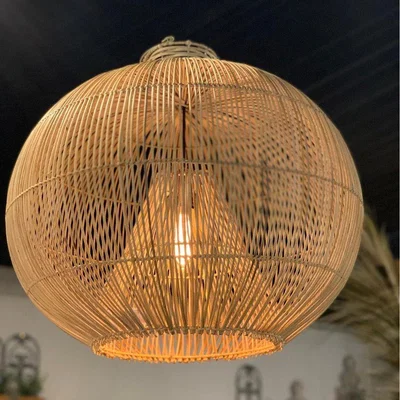 Quatropi Quatropi Stunning Woven Rattan Hanging Teardrop Shade Pendant