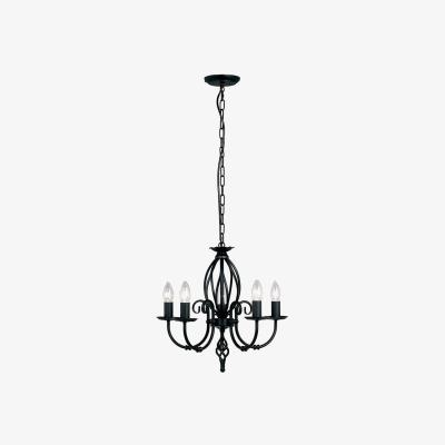 The Range Artisan 5 Light Chandelier Black Finish, E14 - Black