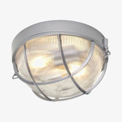 The Range Marina 2 Light Bathroom Flush Mount Ceiling Light Silver IP44, E27 - Silver