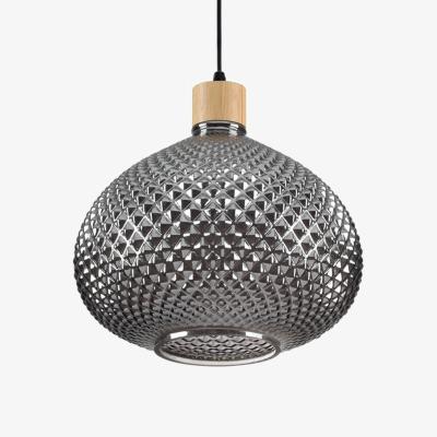 The Range Bergen-3 Indoor Dome Ceiling Pendant Lamp 1 Light - Smokey