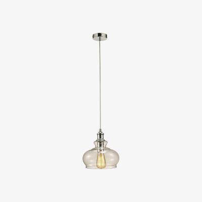 The Range Carla Dome Ceiling Pendant E27 Polished Chrome, Clear Glass - Polished Chrome