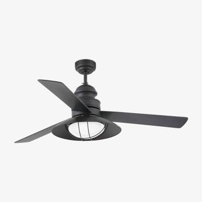 The Range Winch 2 Light Large Ceiling Fan Dark Brown with Light, E27 - Dark Brown