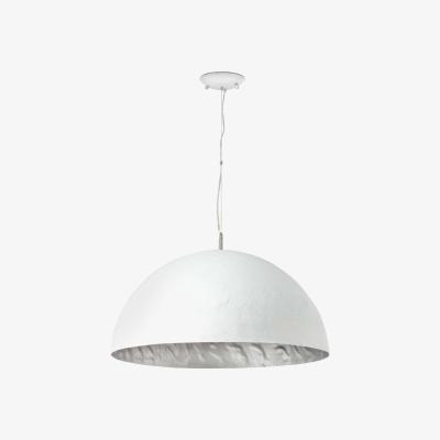 The Range Magma 3 Light Dome Ceiling Pendant Silver, White, E27 - Silver