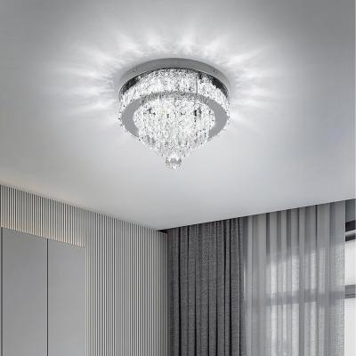 The Range LED Ceiling Light with Mixed-Shaped Crystal Pendants - Silver / 2.8kg