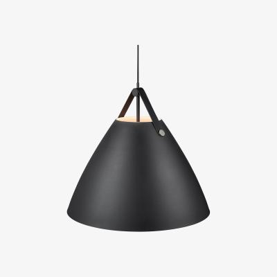 The Range Strap 68cm Dome Pendant Ceiling Light Black, E27 - Black